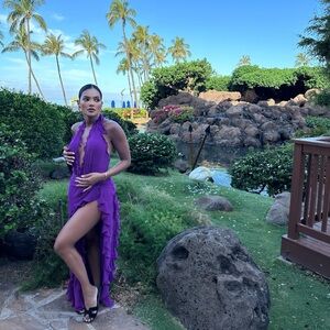 Purple long dress size wore only one time to take pictures